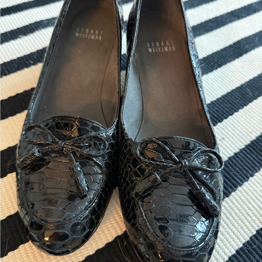 Stuart Weitzman Glossy Black wedges